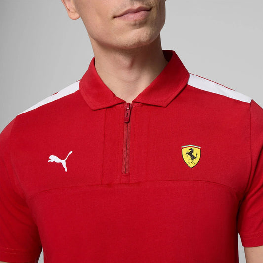 Scuderia Ferrari F1 Shield Polo Shirt Cherry Red