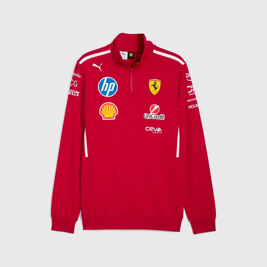 Scuderia Ferrari F1 Replica Team 1/2 Zip Sweatshirt 2025 Red