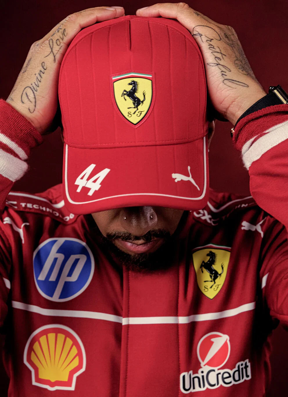 Scuderia Ferrari Replica Lewis Hamilton #44 Hat 2025 Red