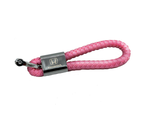 Honda Pink Leather Rope Keychain