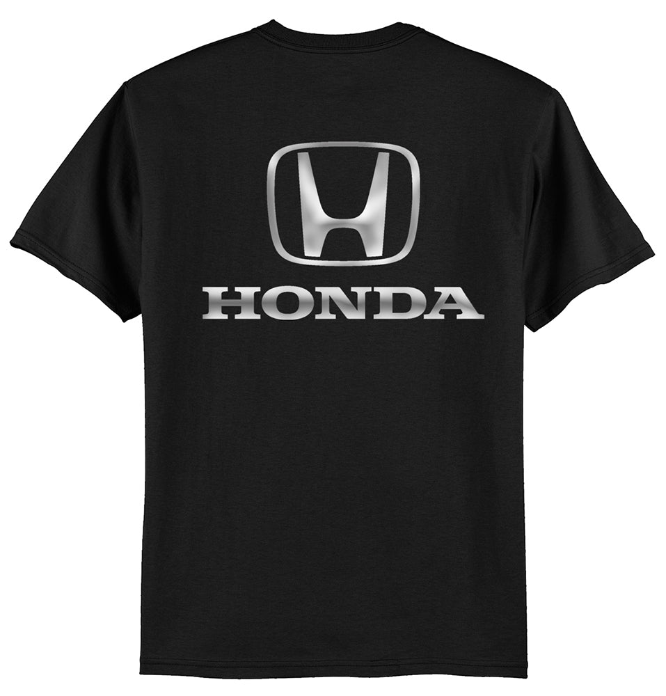 Honda Black Tee Metallic Silver Print