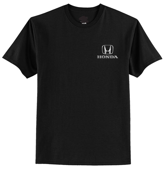 Honda Black Tee Metallic Silver Print