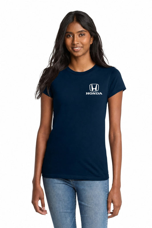 Honda Racing Ladies Fitted Tee Shirt Navy