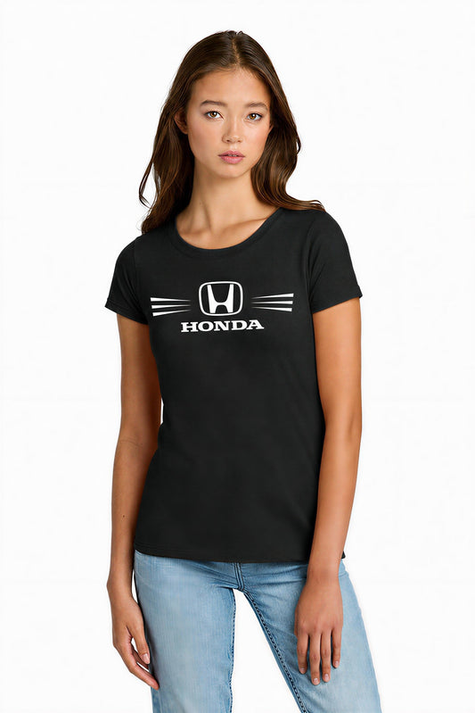 Honda Racing Ladies Round Neck Tee Black