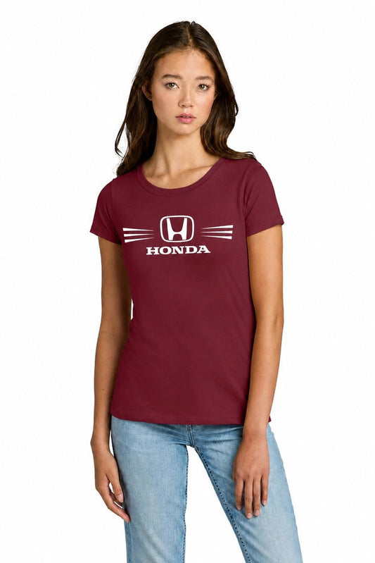 Honda Racing Ladies Round Neck Tee Cardinal Red