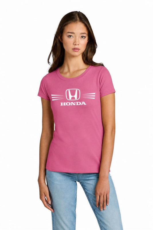 Honda Racing Ladies Round Neck Tee Hot Pink