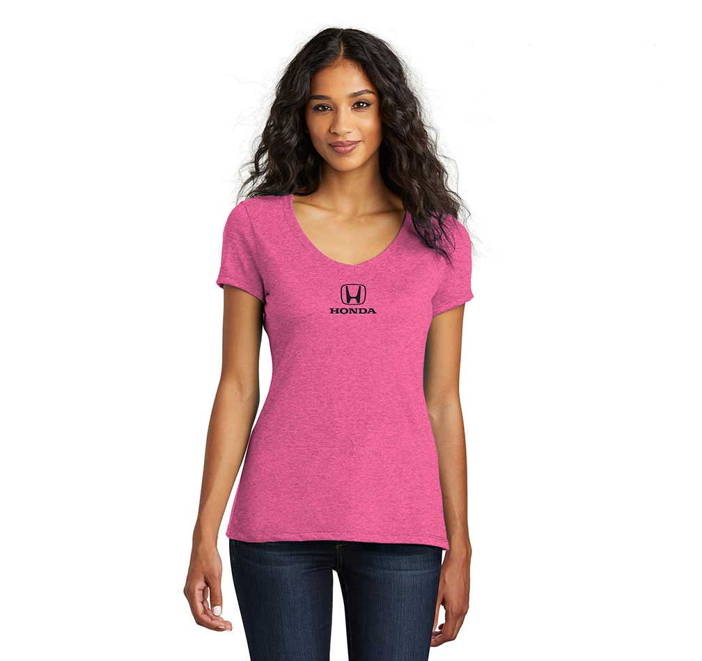 Honda Ladies Pink Frost V-Neck Tee