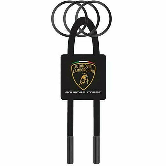 Lamborghini Squadra Corse Rubber Loop Keychain Black