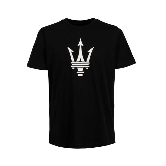 Maserati Trident Large Logo Tee Shirt Black