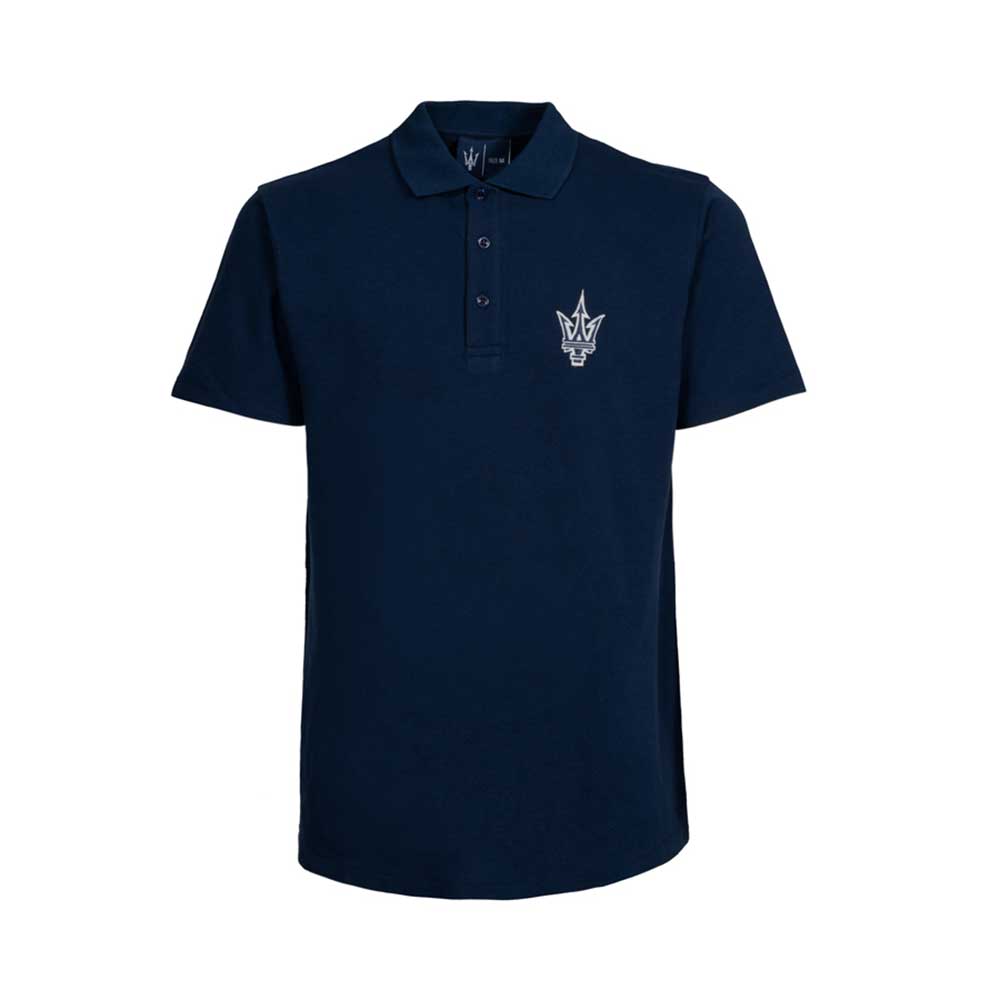 Maserati Trident Logo Polo Shirt Navy