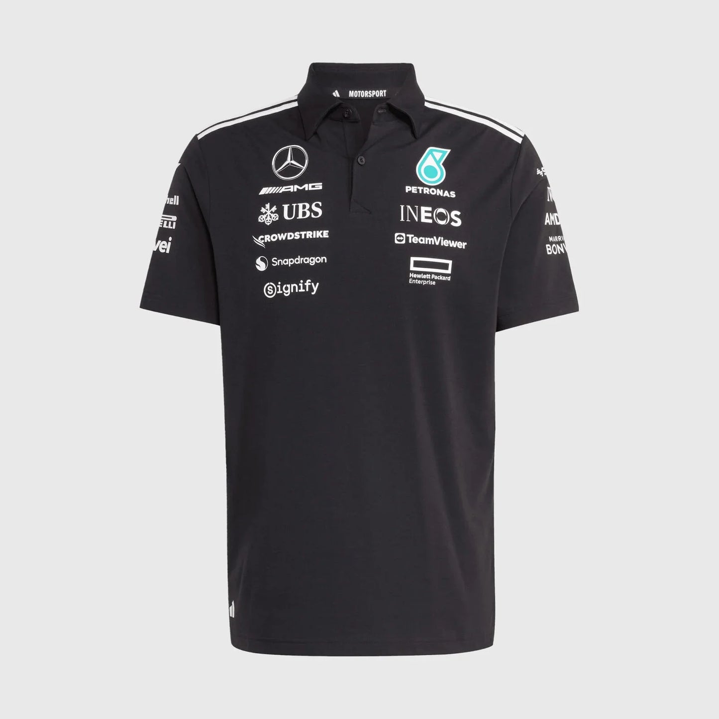 Mercedes AMG F1 Team Polo Shirt 2025 Black