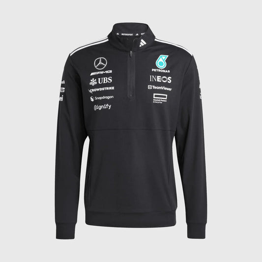 Adidas Mercedes AMG F1 Team 1/4 Zip Sweatshirt 2025 Black