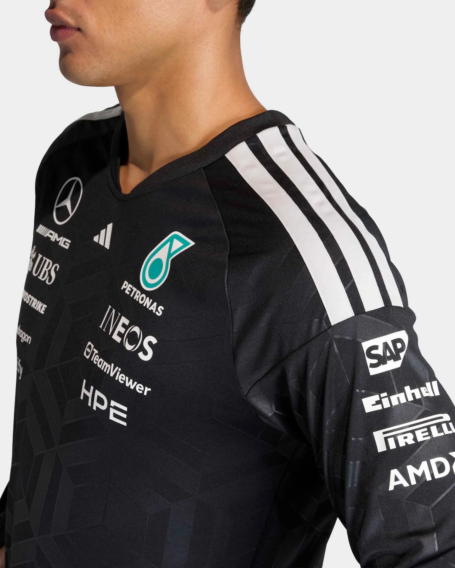 Adidas Mercedes AMG F1 Long Sleeve Team Jersey Black