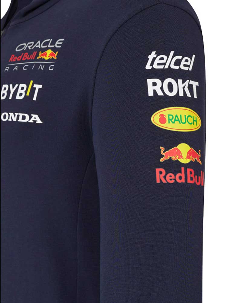 Red Bull Racing F1 Men's 2024 Team Full Zip Hooded Sweatshirt- Navy