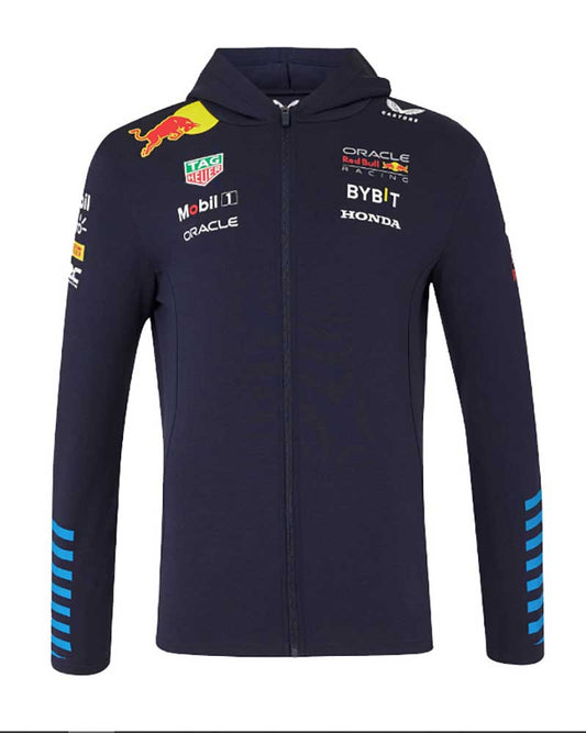 Red Bull Racing F1 Men's 2024 Team Full Zip Hooded Sweatshirt- Navy